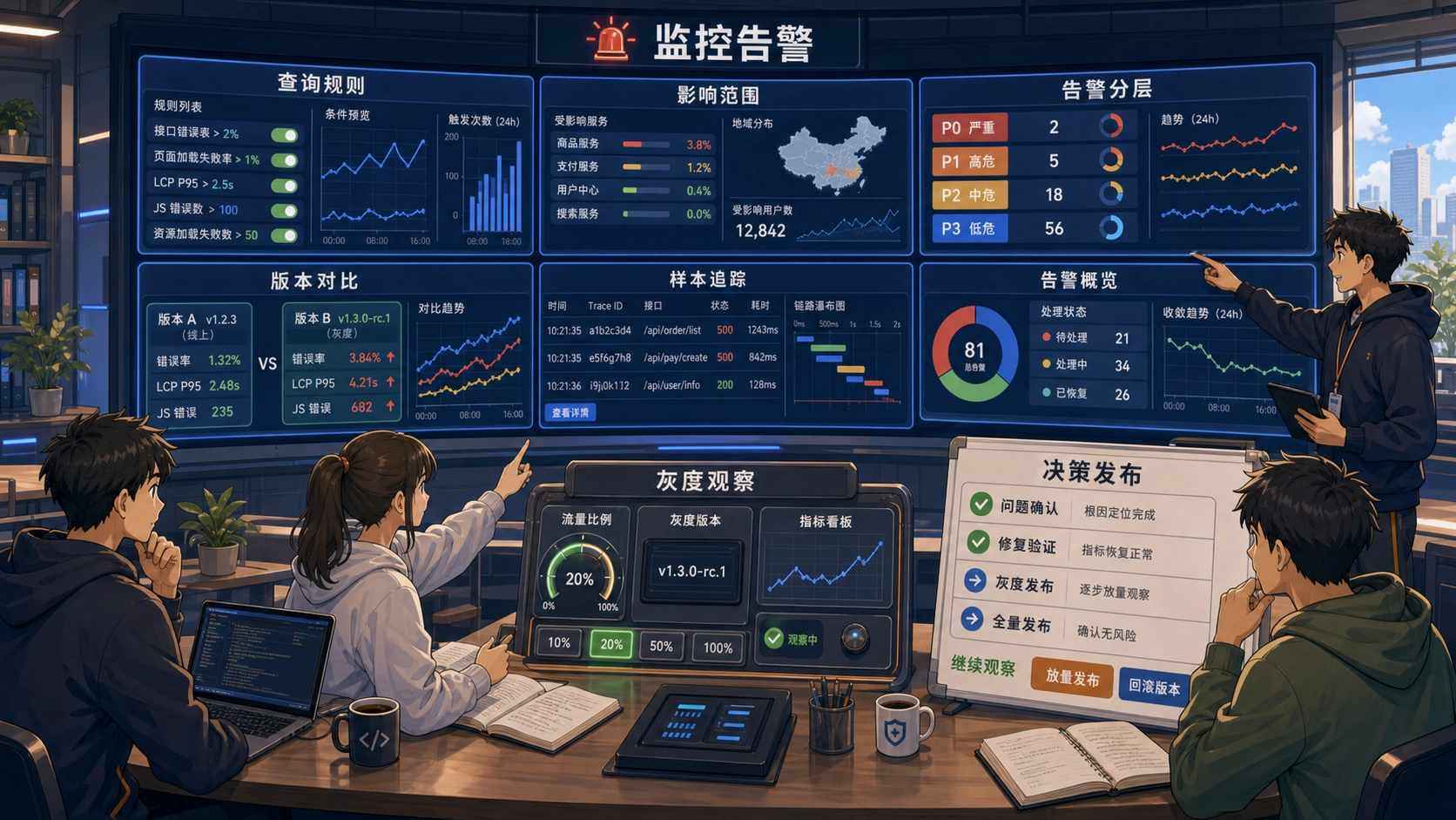 监控告警决策室
